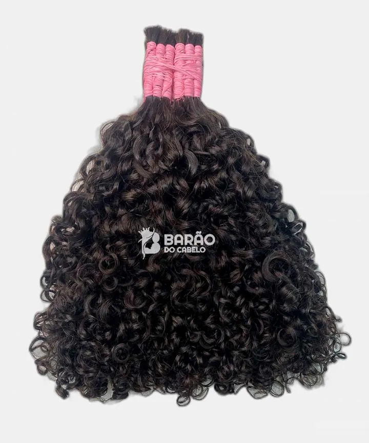 Cabelo humano cacheado de 65 cm