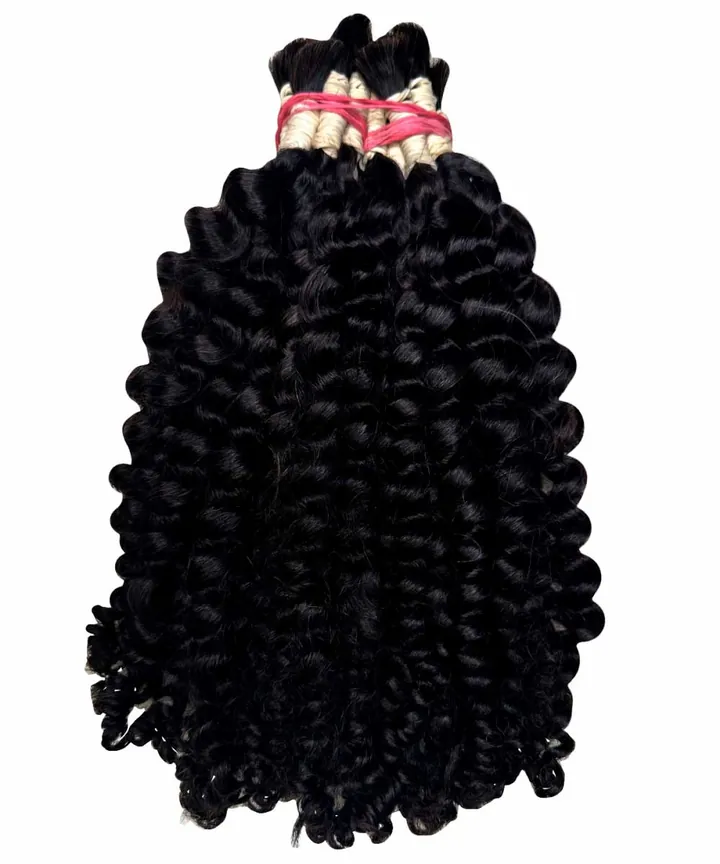 Cabelo humano cacheado tipo 2 de 65 cm