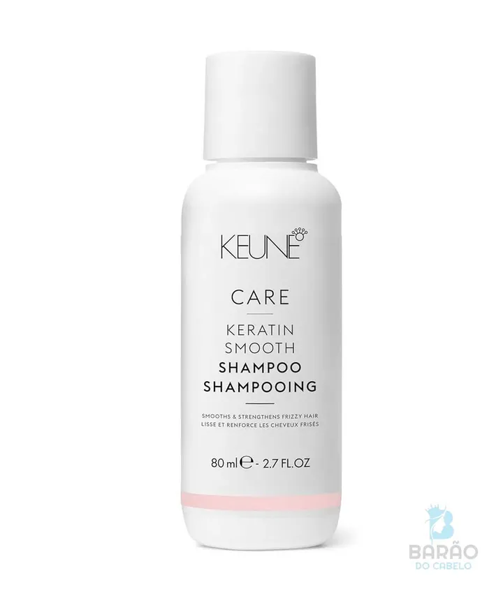 Frasco do Keratin Smooth Shampoo Keune de 80 ml